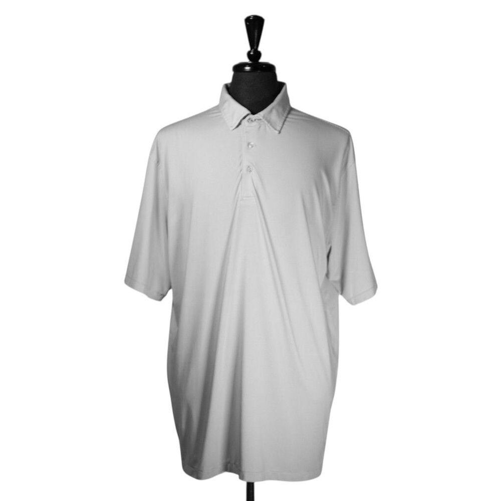 Onward Reserve Polo Shirt Mens Large Gray Striped Performance Golf Short Sleeve